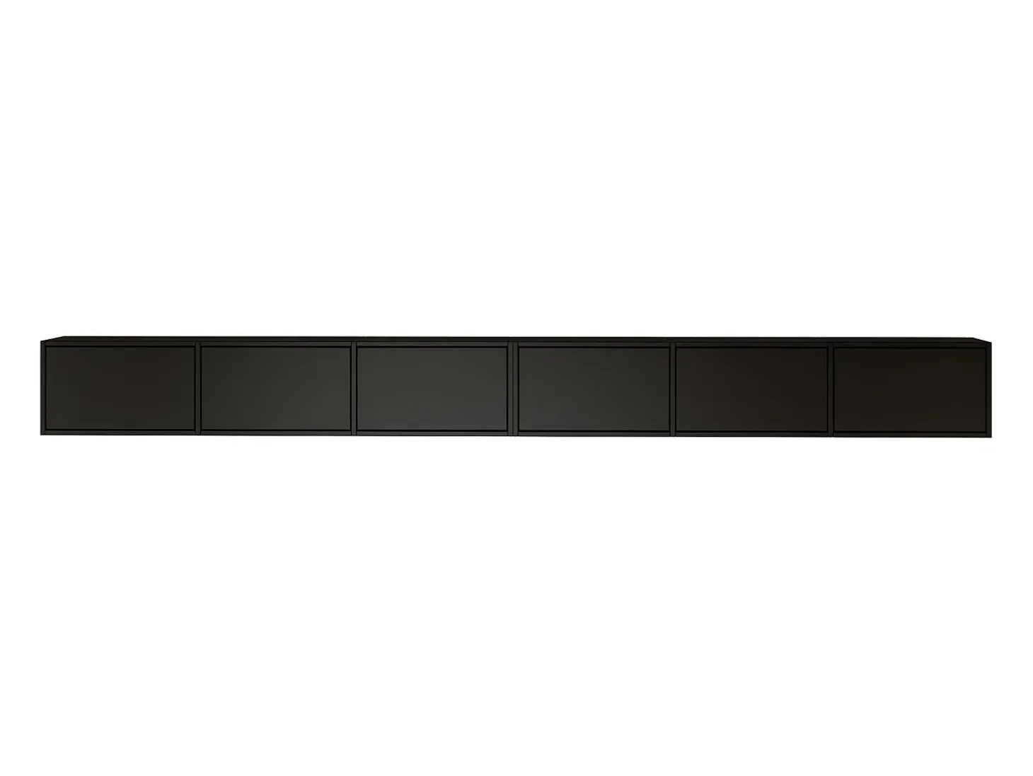 Mueble de TV colgante con 6 puertas abatibles – 300 cm – negro – FRAMME
