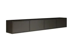 Mueble de TV colgante con 4 puertas abatibles – 200 cm – negro – FRAMME