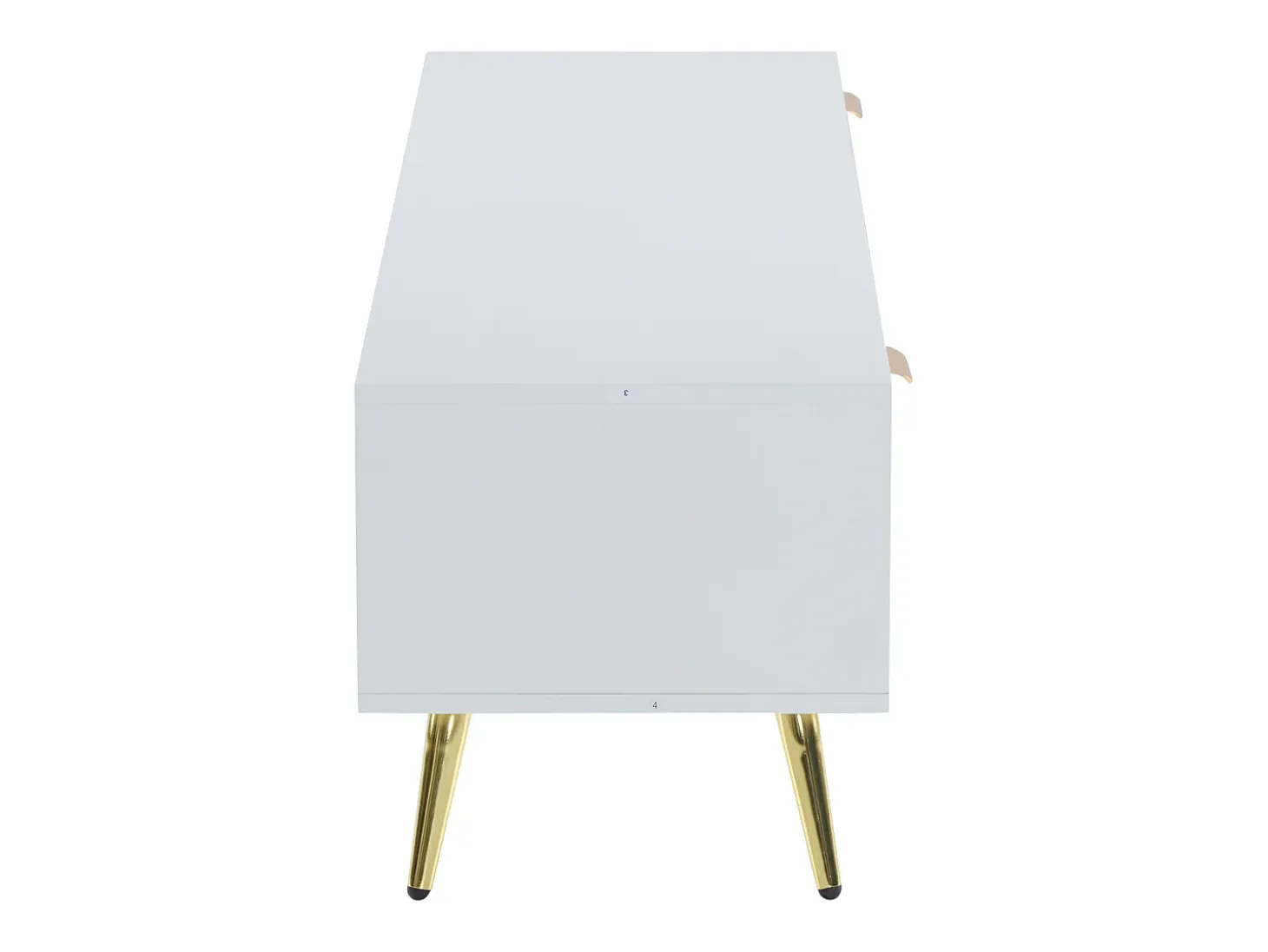 Mueble de TV con 1 cajón y 2 puertas - Diseño de nido de abeja - Patas de metal - Blanco