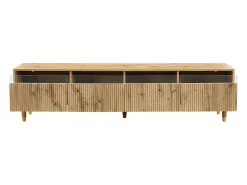 Mueble de TV con 4 cajones - Mueble de TV con iluminación LED y 5 patas de madera - madera - para salón