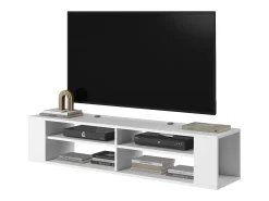 Mueble de TV con 4 compartimentos - Blanco - 140 cm - WALL