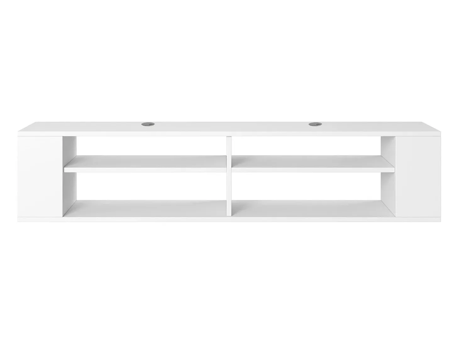 Mueble de TV con 4 compartimentos - Blanco - 140 cm - WALL