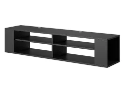 Mueble de TV con 4 compartimentos - Negro - 140 cm - WALL