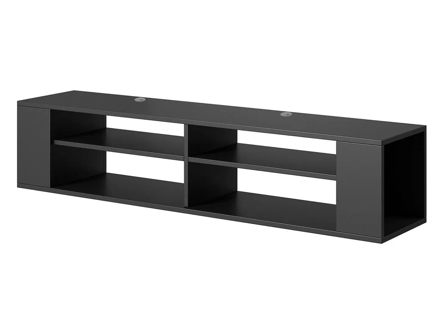 Mueble de TV con 4 compartimentos - Negro - 140 cm - WALL