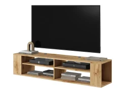 Mueble de TV con 4 compartimentos - Imitación roble - 140 cm - WALL