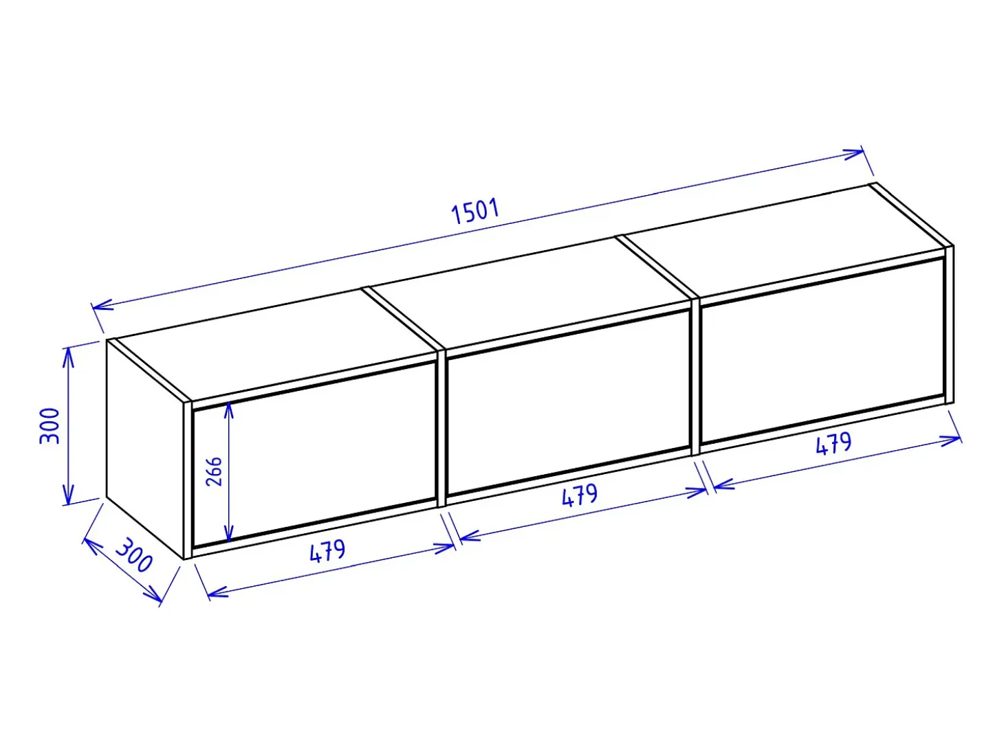 Mueble de TV con 3 puertas – acabado roble – 150 cm – FRAMME