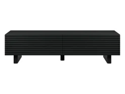 Mueble de TV con 2 puertas, 180 cm, en MDF - Negro - LUDIMA
