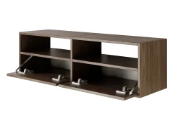 Mueble de TV con 2 puertas y estantes – acabado nogal – 100 cm – FRAMME