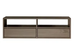 Mueble de TV con 2 puertas y estantes – acabado nogal – 100 cm – FRAMME