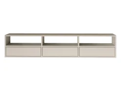 Mueble de TV con 3 puertas y estantes – gris cachemira – 150 cm – FRAMME
