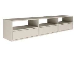 Mueble de TV con 3 puertas y estantes – gris cachemira – 150 cm – FRAMME