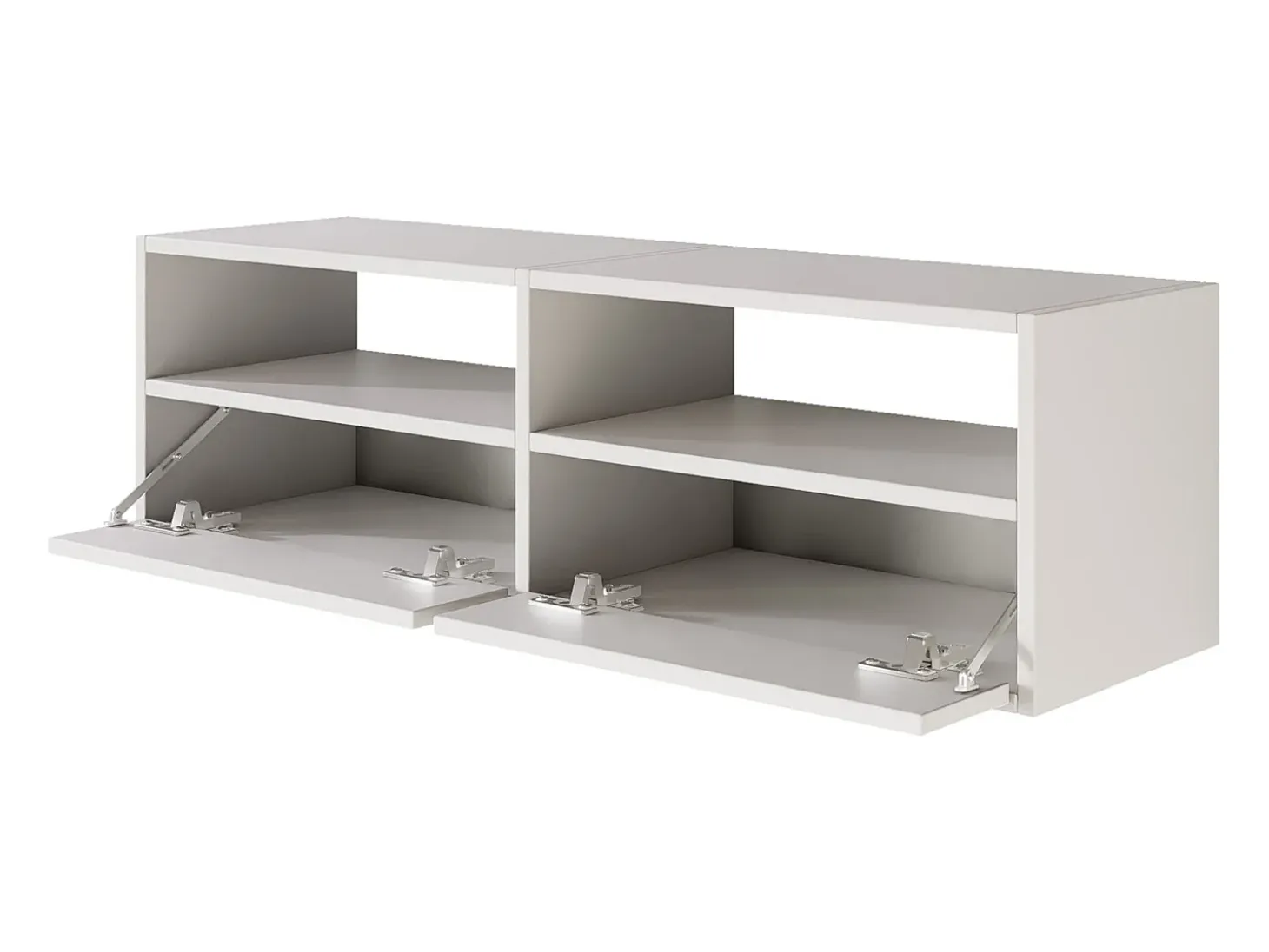 Mueble de TV con 2 puertas y estantes – blanco – 100 cm – FRAMME