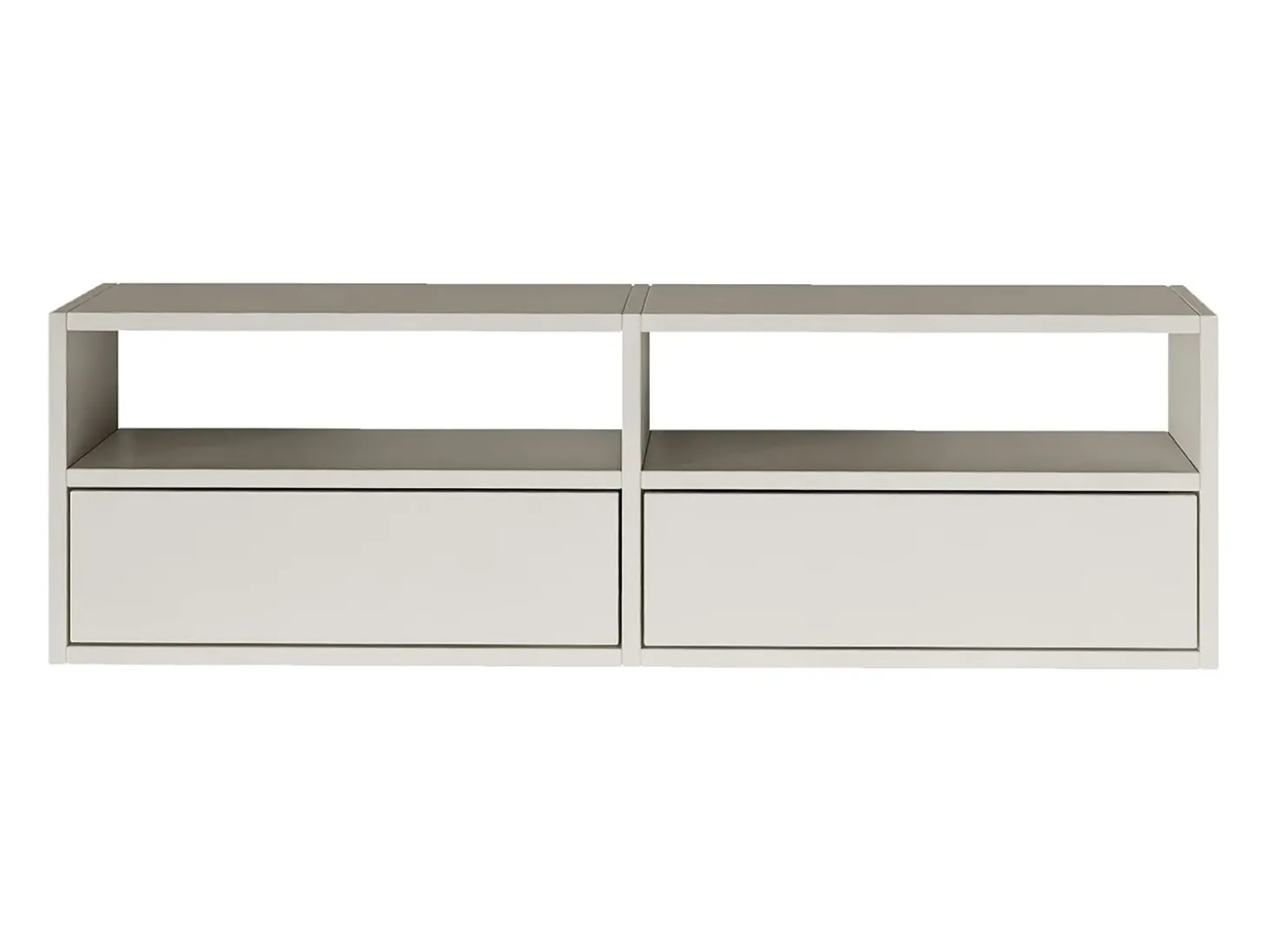 Mueble de TV con 2 puertas y estantes – blanco – 100 cm – FRAMME