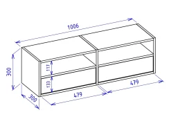 Mueble de TV con 2 puertas y estantes – blanco – 100 cm – FRAMME