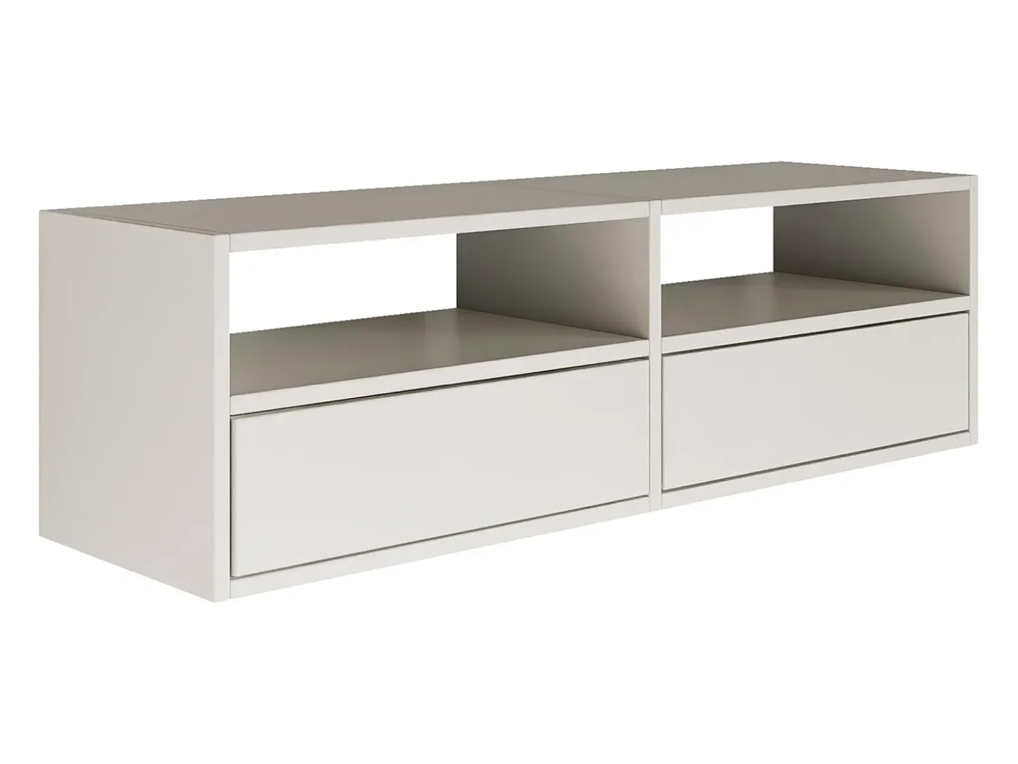 Mueble de TV con 2 puertas y estantes – blanco – 100 cm – FRAMME