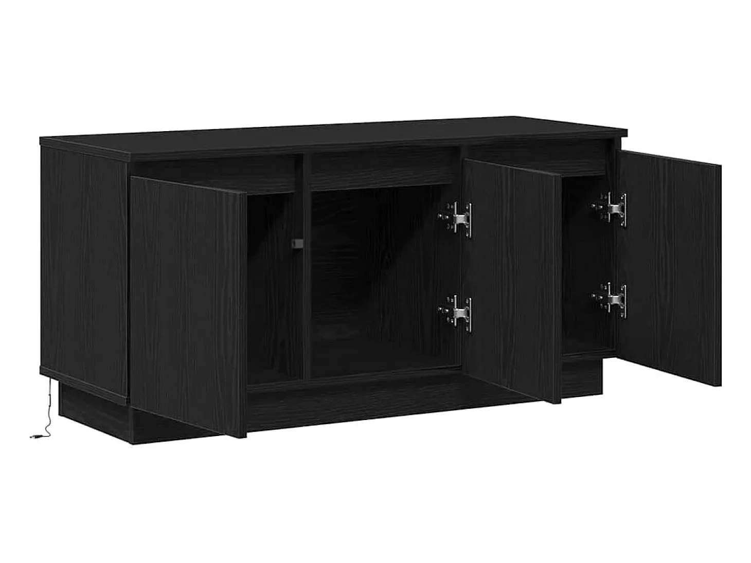 Mueble de TV con LED Roble negro 100 x 38 x 49 cm