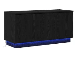 Mueble de TV con LED Roble negro 100 x 38 x 49 cm