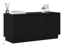 Mueble de TV con LED Roble negro 100 x 38 x 49 cm