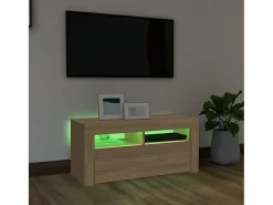 Mueble de TV con luces LED roble Sonoma 90x35x40 cm ES90090