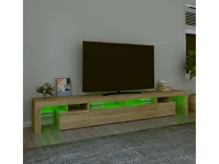 Mueble de TV con luces LED roble Sonoma 260x36,5x40 cm