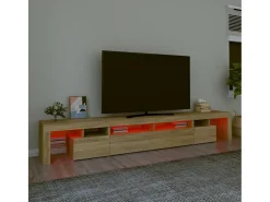 Mueble de TV con luces LED roble Sonoma 260x36,5x40 cm
