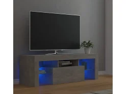 Mueble de TV con luces LED gris hormigón 120x35x40 cm