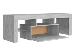 Mueble de TV con luces LED gris hormigón 120x35x40 cm