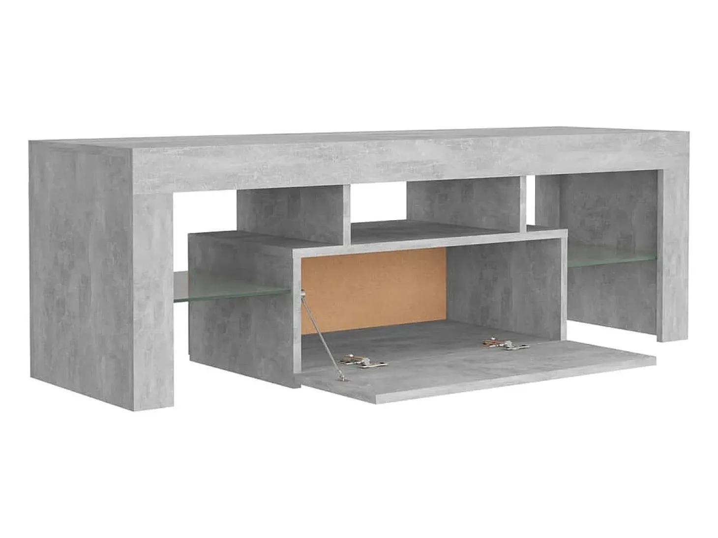 Mueble de TV con luces LED gris hormigón 120x35x40 cm