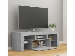 Mueble de TV con luces LED gris hormigón 120x35x40 cm