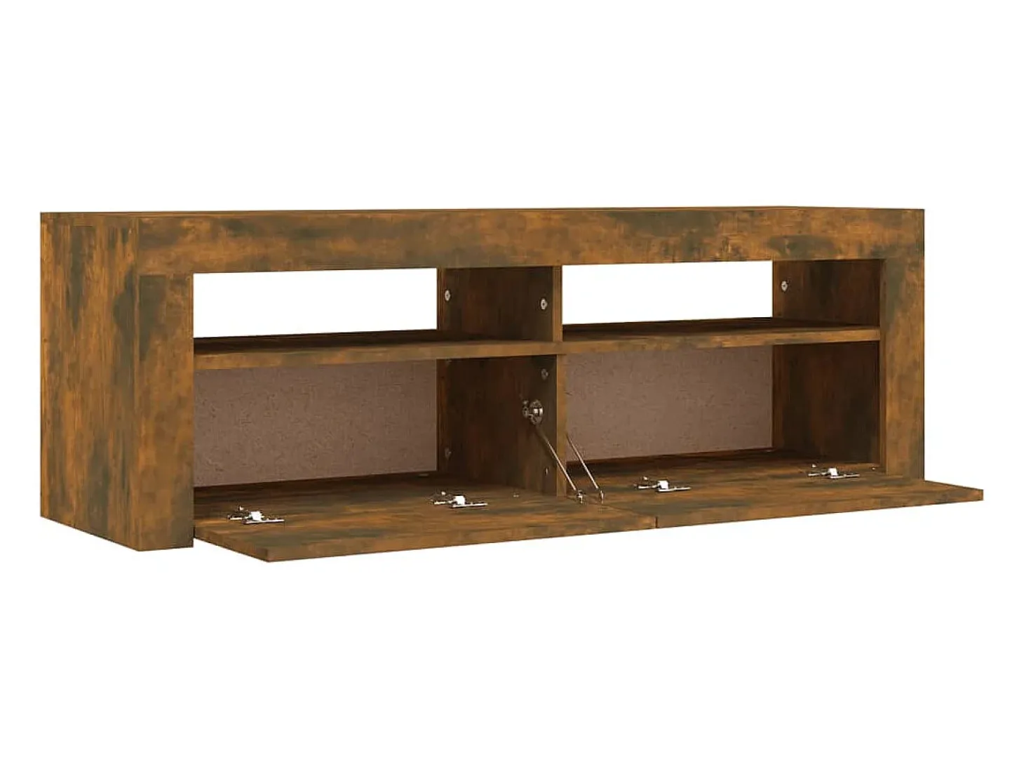 Mueble de TV con luces LED color roble ahumado 120x35x40 cm
