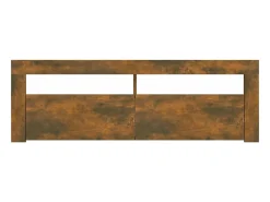 Mueble de TV con luces LED color roble ahumado 120x35x40 cm