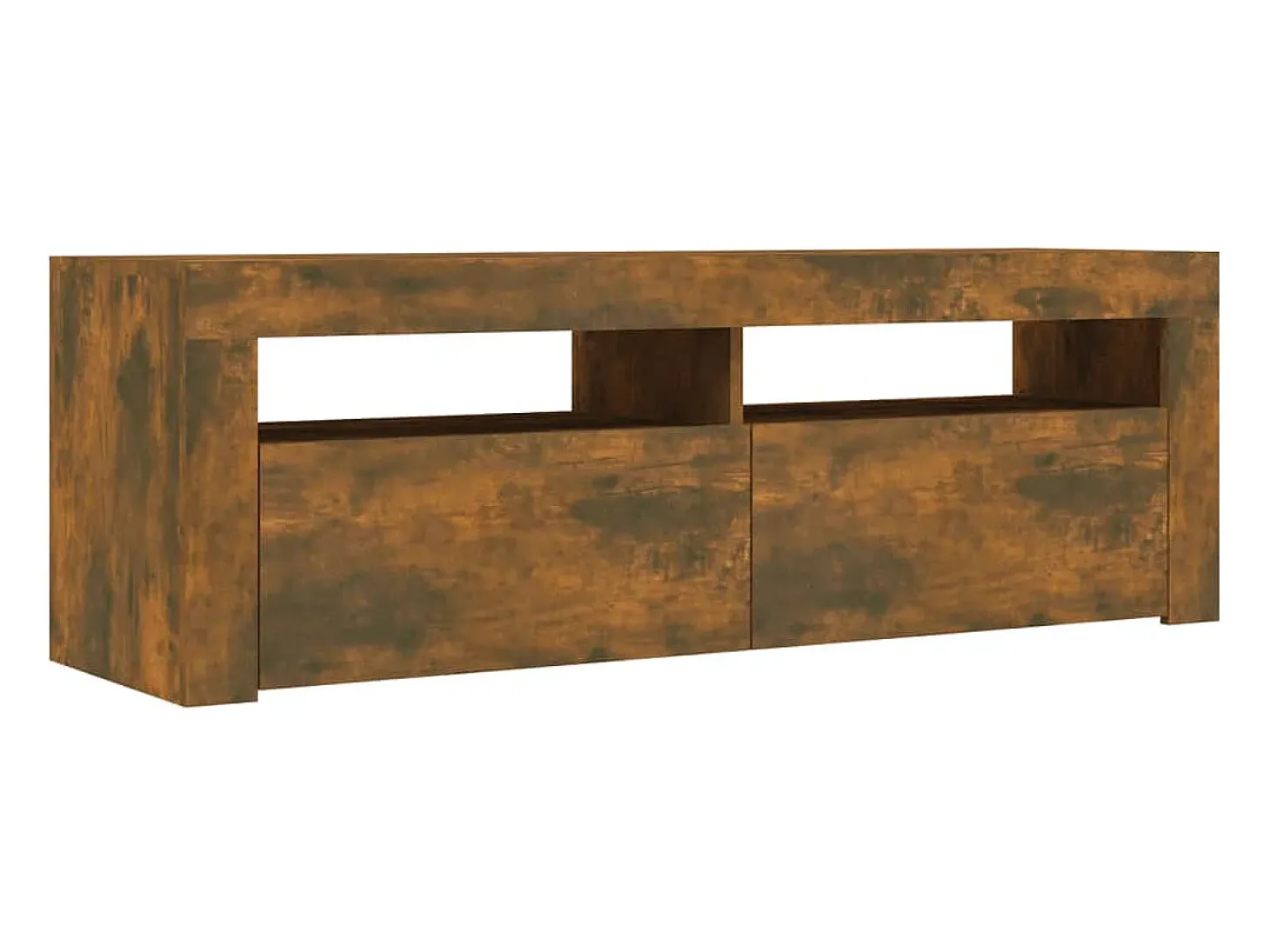 Mueble de TV con luces LED color roble ahumado 120x35x40 cm