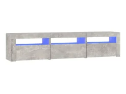 Mueble de TV con luces LED gris hormigón 180x35x40 cm ES25775
