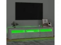 Mueble de TV con luces LED gris hormigón 180x35x40 cm ES25775