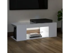 Mueble de TV con luces LED blanco 90x39x30 cm