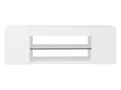 Mueble de TV con luces LED blanco 90x39x30 cm