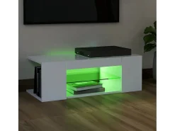 Mueble de TV con luces LED blanco 90x39x30 cm