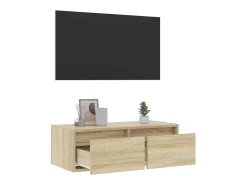Mueble de TV con luces LED roble sonoma 75x35,5x25 cm