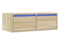 Mueble de TV con luces LED roble sonoma 75x35,5x25 cm