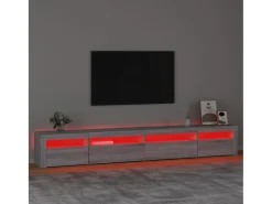 Mueble de TV con luces LED gris sonoma 270x35x40 cm ES16481