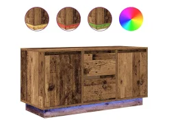 Mueble de TV con luces LED madera vieja 100x41x50 cm