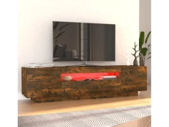 Mueble de TV con luces LED color roble ahumado 160x35x40 cm