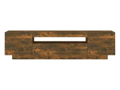 Mueble de TV con luces LED color roble ahumado 160x35x40 cm