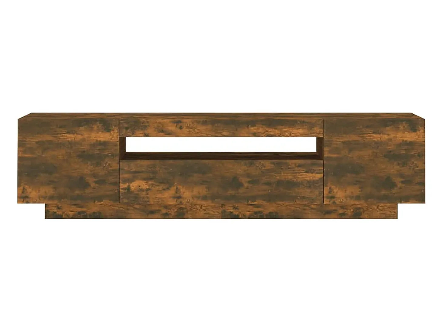Mueble de TV con luces LED color roble ahumado 160x35x40 cm