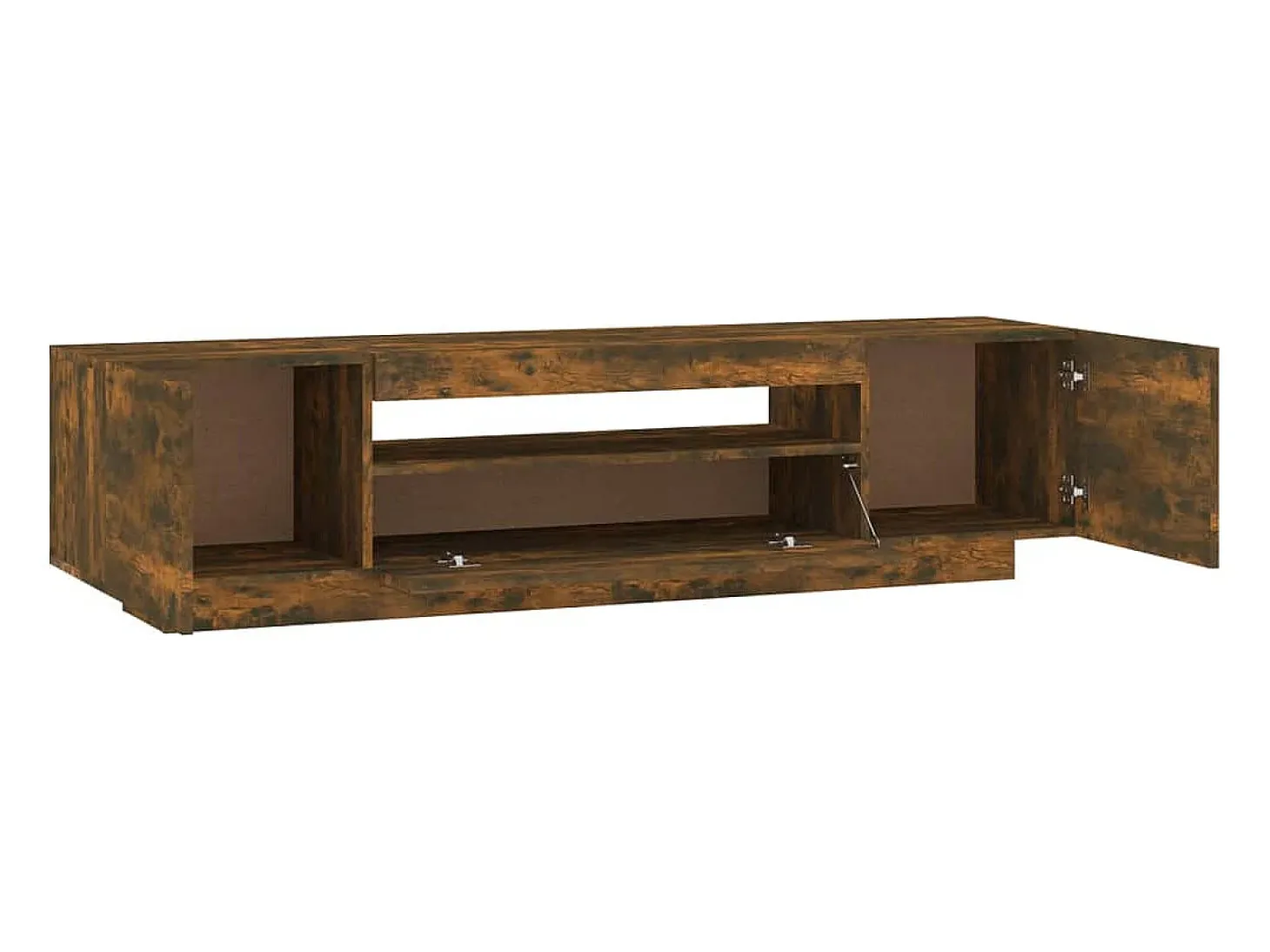 Mueble de TV con luces LED color roble ahumado 160x35x40 cm