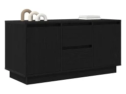 Mueble de TV con luces LED roble negro 100x41x50 cm