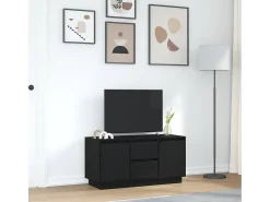 Mueble de TV con luces LED roble negro 100x41x50 cm
