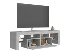 Mueble de TV con luces LED gris hormigón 140x36,5x40 cm