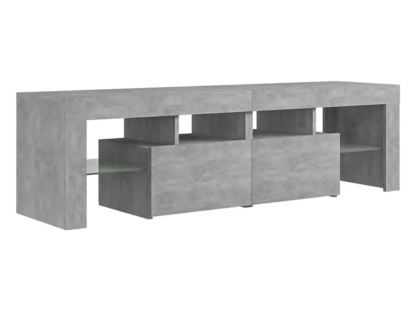 Mueble de TV con luces LED gris hormigón 140x36,5x40 cm