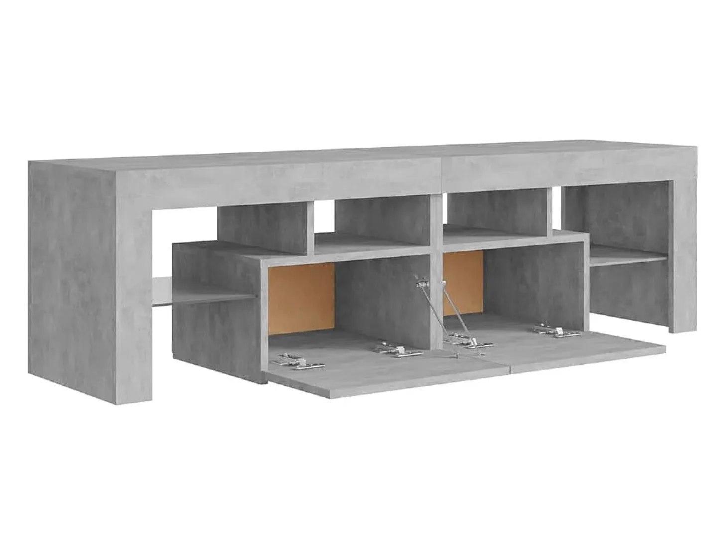Mueble de TV con luces LED gris hormigón 140x36,5x40 cm